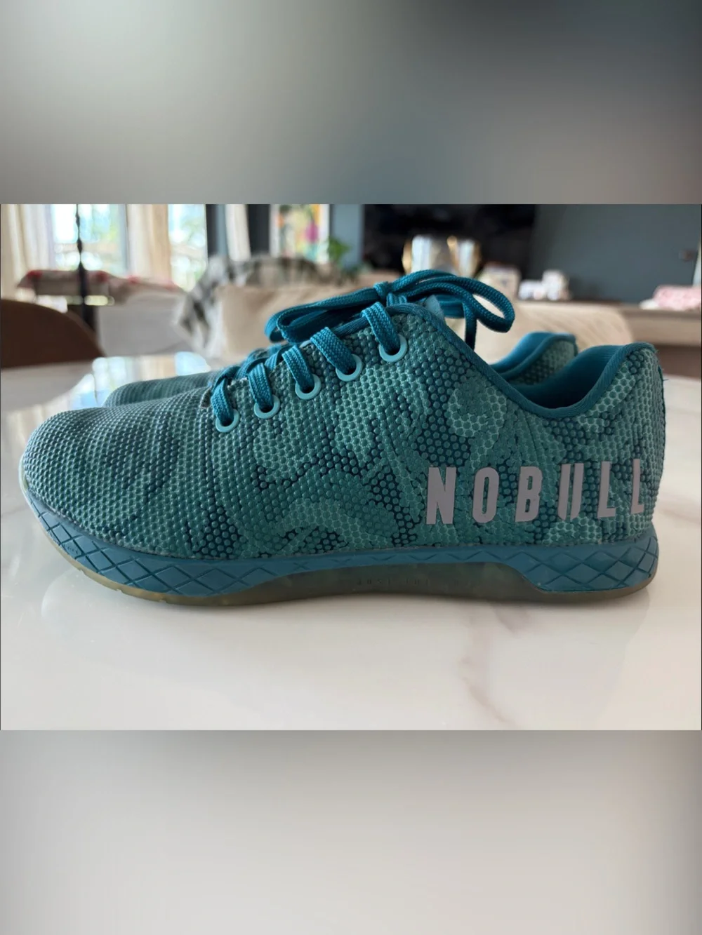 NOBULL Floral Trainer Shoes Women’s 8.5 Blue Teal CrossFit Training Sneakers